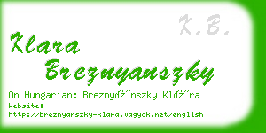 klara breznyanszky business card